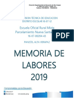 Memoria de Labores 2019 NUEVA SANTA CRUZ