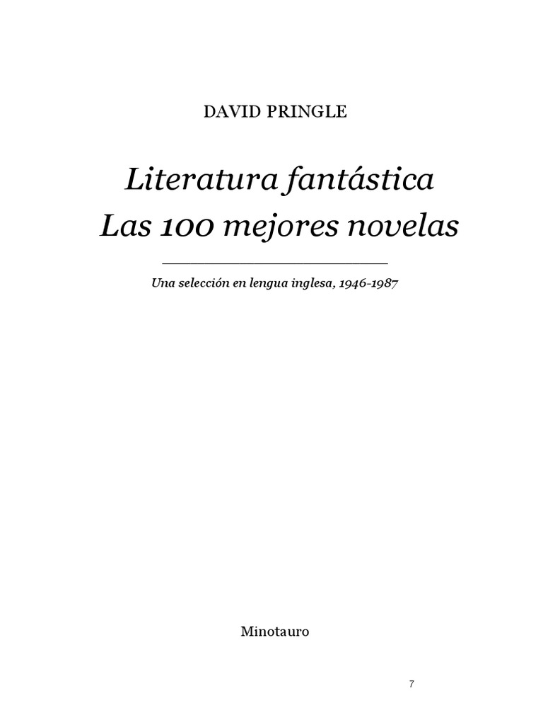 Pringle, David - Literatura Fantastica - Las 100 Mejores Novelas, PDF, Fantasía