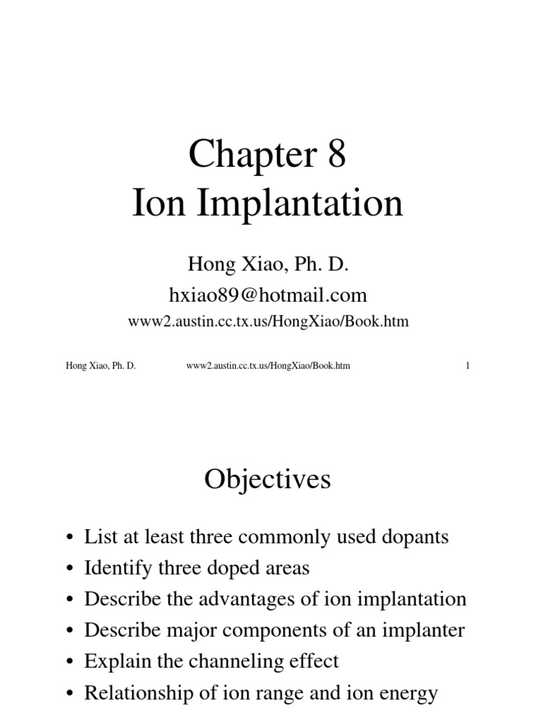 Ion Implantation and Channeling Effects | PDF | Ion Implantation ...