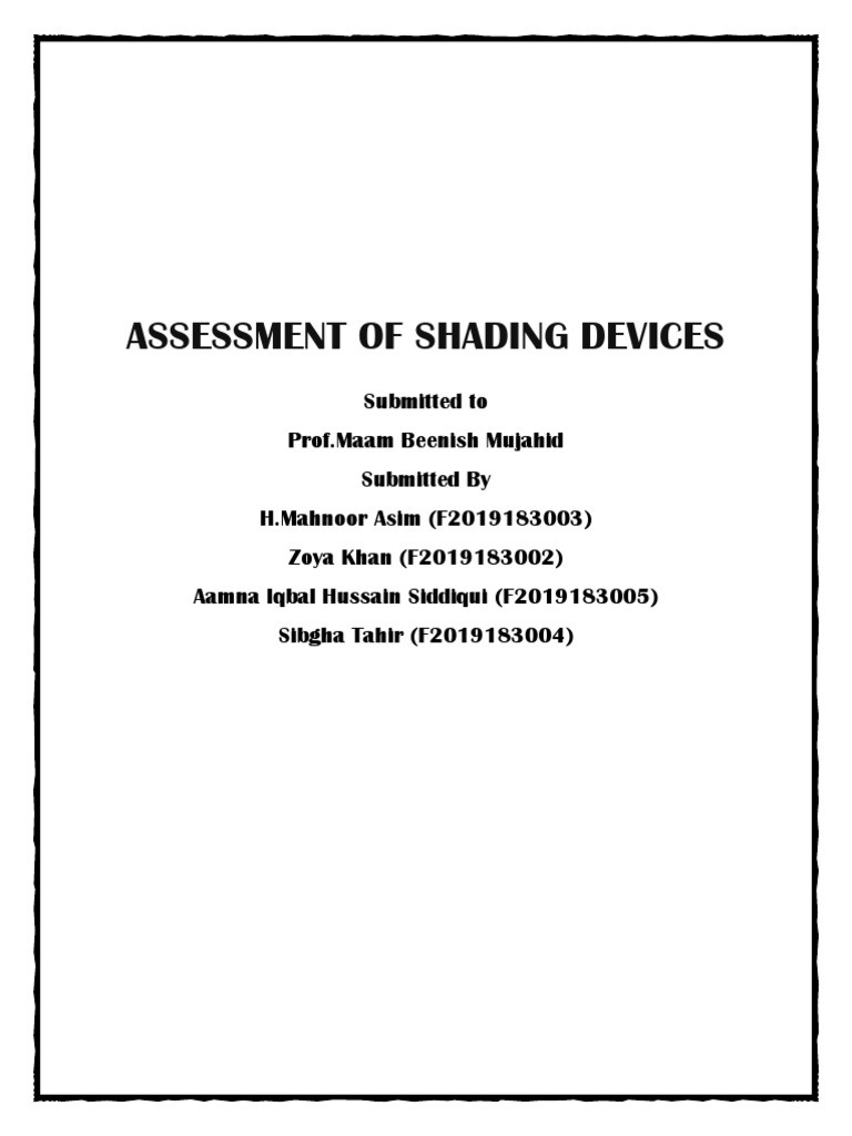 Shading Device Design Assessment | PDF | Window | Area