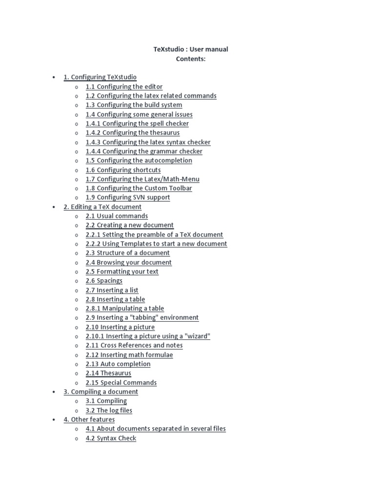 TeXstudio User Manual Overview | PDF | Command Line Interface | Letter Case