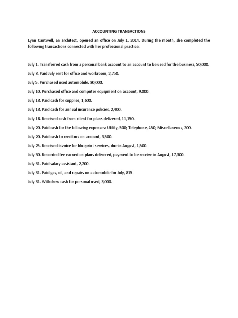 Accounting Transactions Overview | PDF | Debits And Credits | Expense