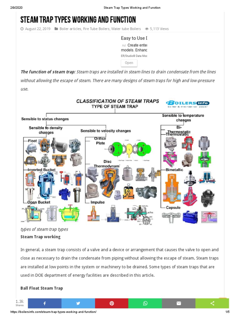 Steam Trap Types Working And Function Pdf Steam Steam Engine