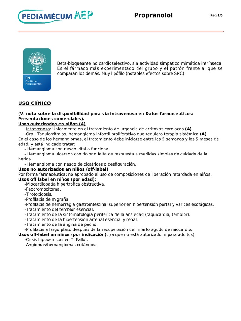 Propranolol aemps
