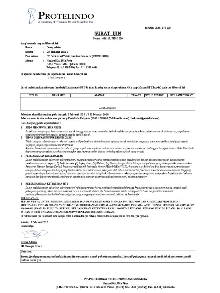 Permit Ubung Timur Insert Board | PDF