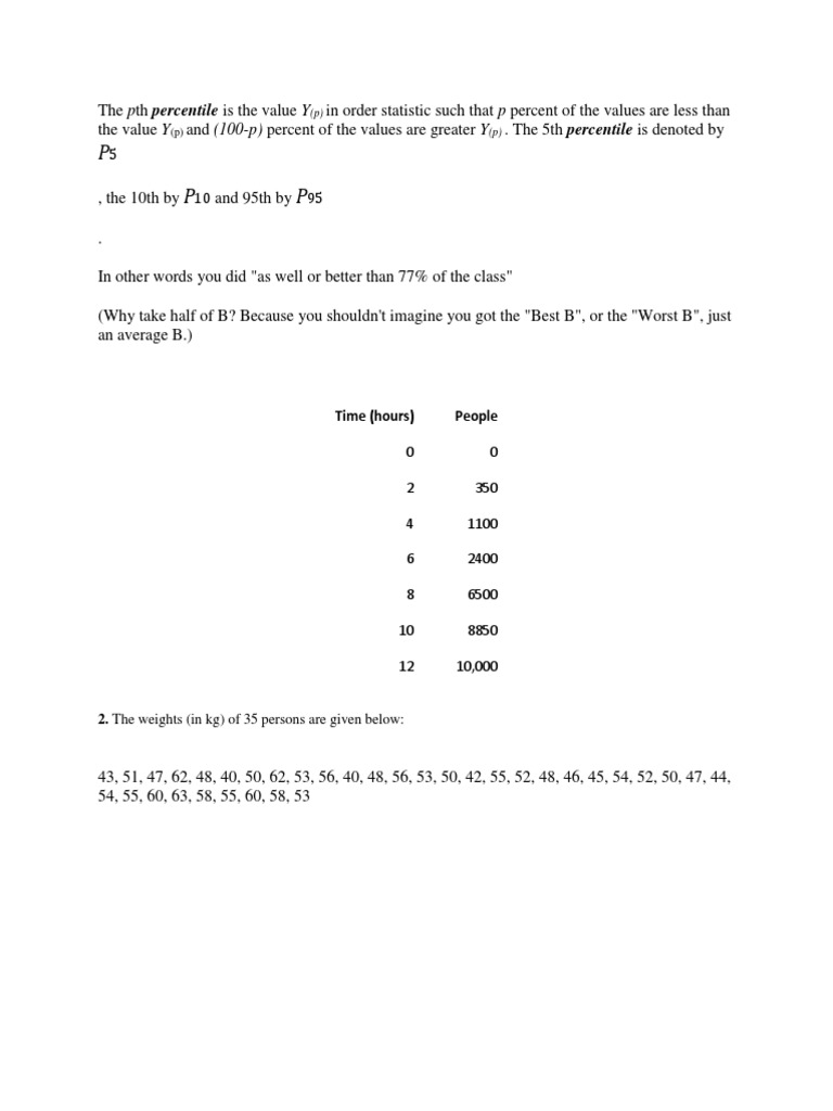 Percentiles For Grouped Data | PDF