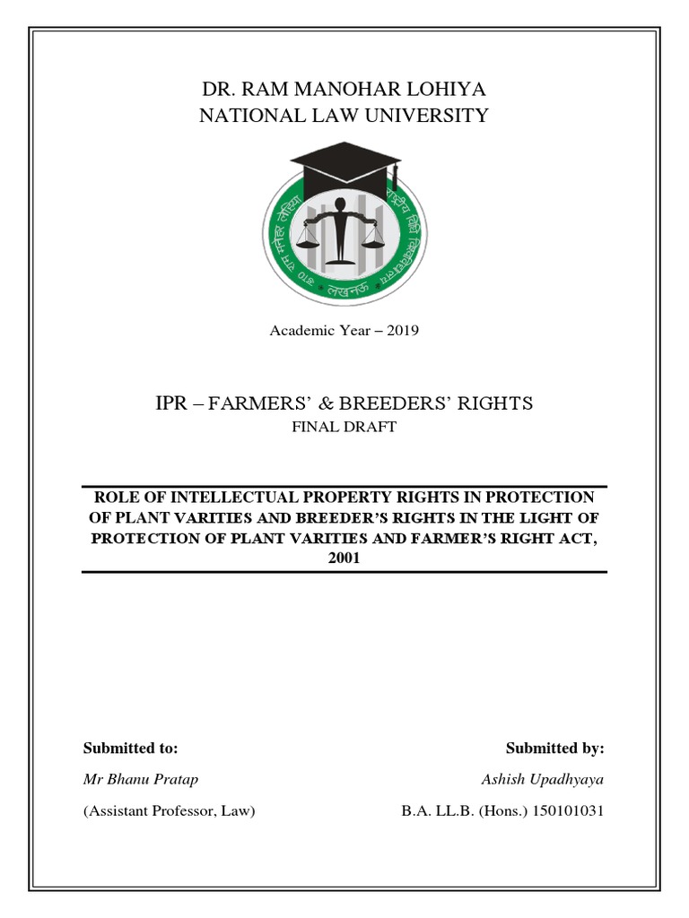 Nishant Srivastav IPR Full Paper | PDF | Intellectual Property | Patent