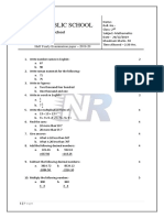 Class 2nd Maths Paper