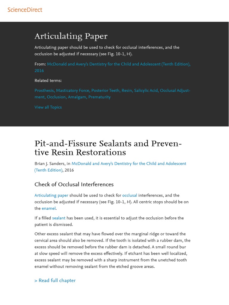 Articulating Paper PDF Dental Composite Dentures