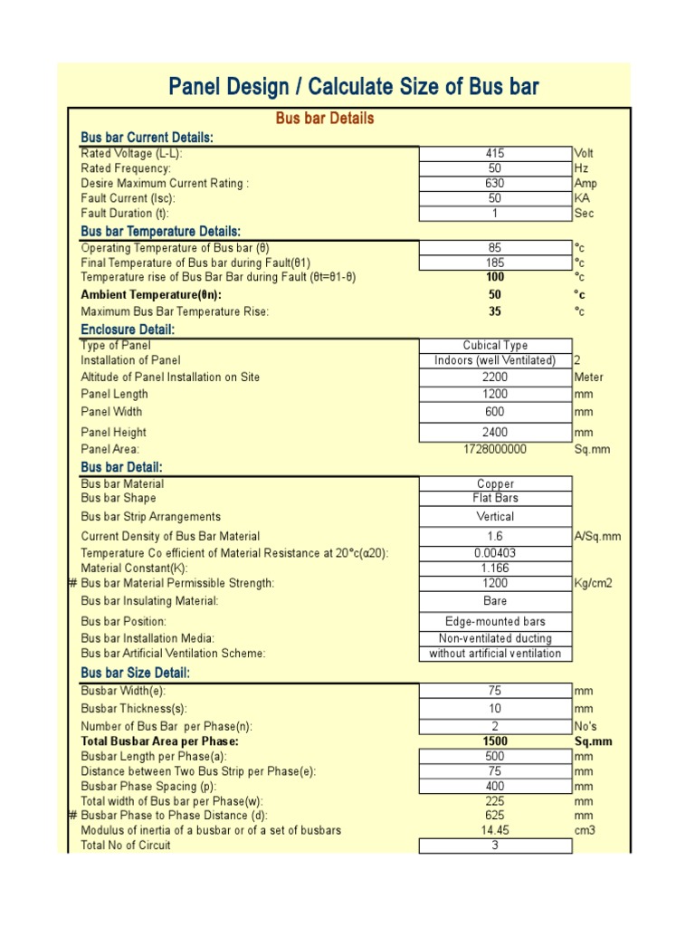 Busbar Design and Calculation Guide | PDF | Electromagnetism | Electricity
