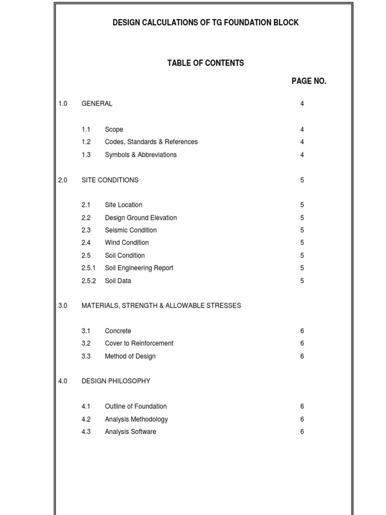 TG Foundation Block Design Calculations | PDF | Turbine | Geotechnical ...