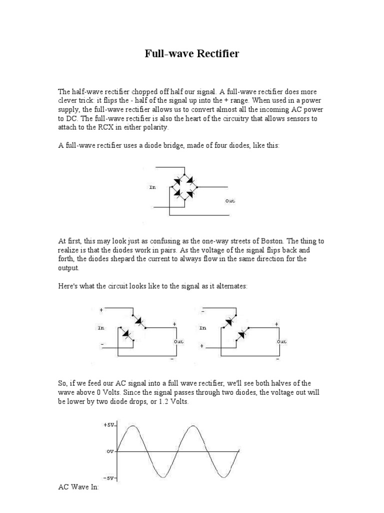 Report of Full Wave Rectifier Rectifier Direct Current