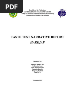 WRITTEN REPORT TASTE TEST