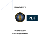 Manual Mutu Teknik Mesin Universitas Brawijaya 2016
