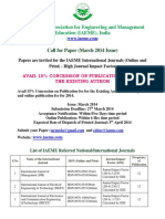 Call for Paper (March 2014 Issue)