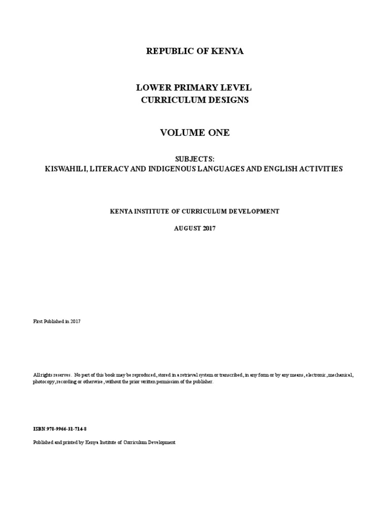Volume 1 Curriculum Designs Final - Dec 2017 | PDF | Curriculum | Well ...