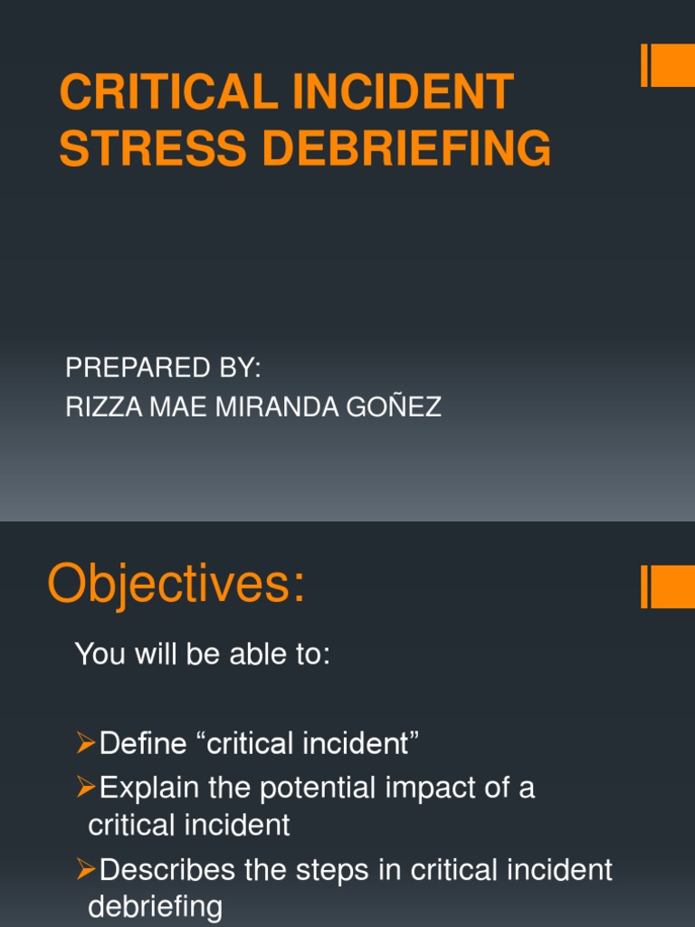 Critical Incident Stress Debriefing Powerpoint Pdf Psychological