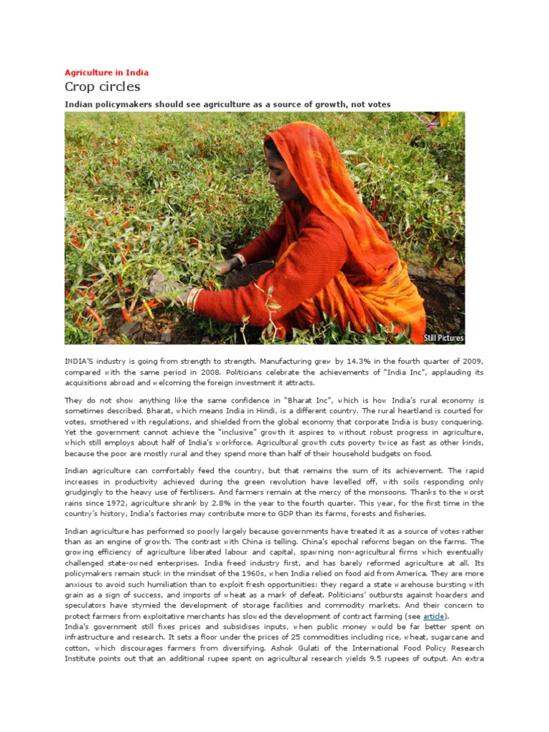 Agriculture in India | PDF | Agriculture | Economic Growth