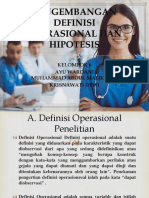 Pengembangan Definisi Operasional Dan Hipotesis
