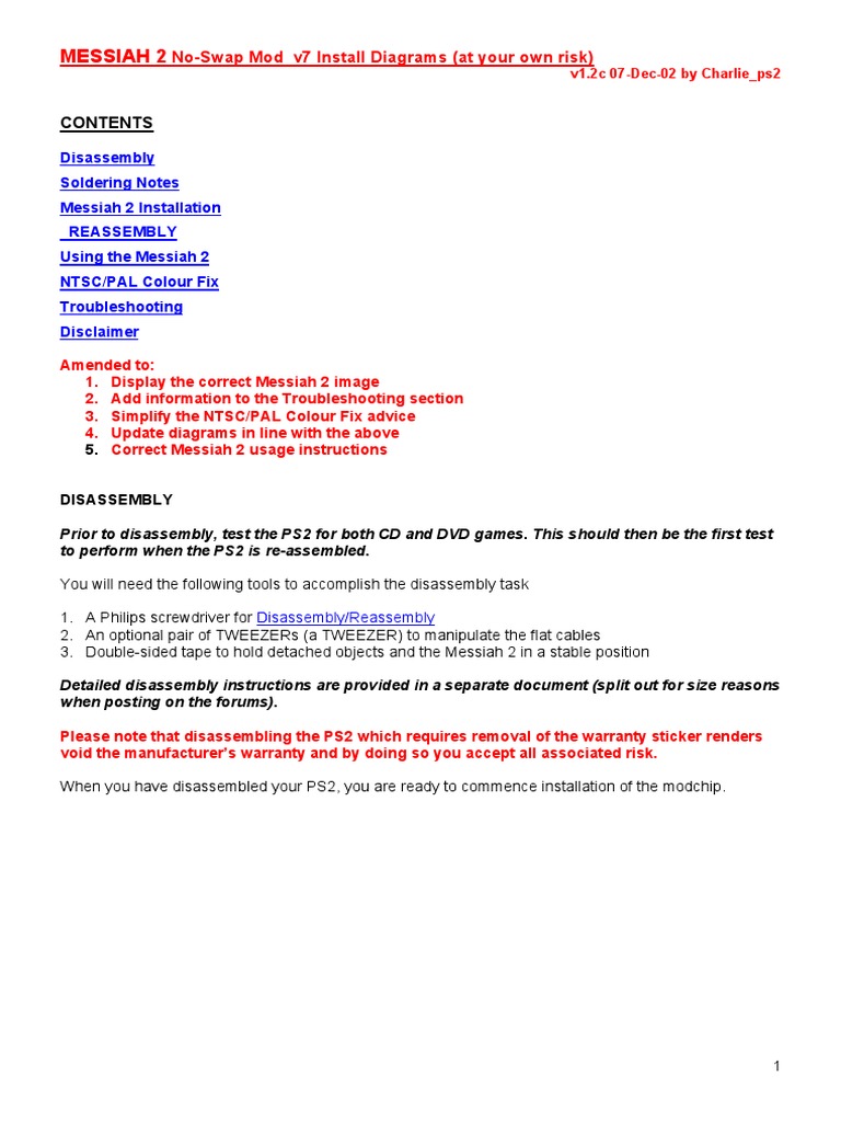 Messiah 2 Modchip Installation Guide | PDF | Booting | Bios