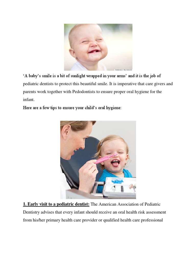 Infant Oral Health Care PDF | PDF | Dentistry | Oral Hygiene