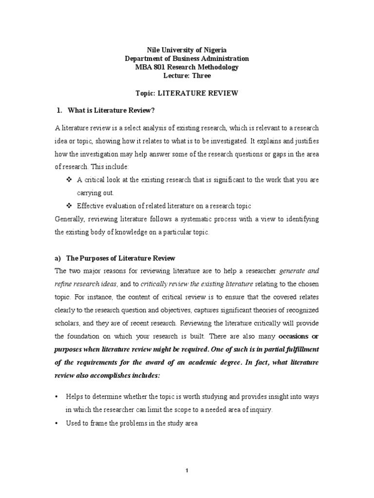 02 - Research Methodology - Literature Review PDF | PDF | Citation ...