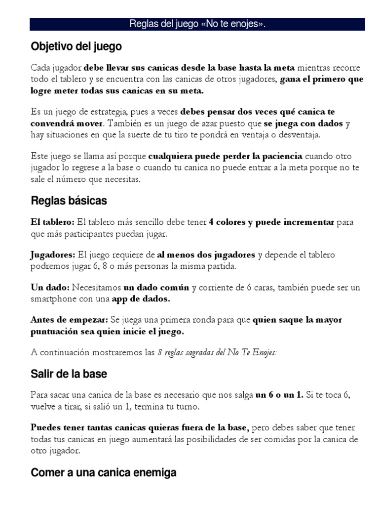 Reglas Del Juego, PDF, Juego de azar