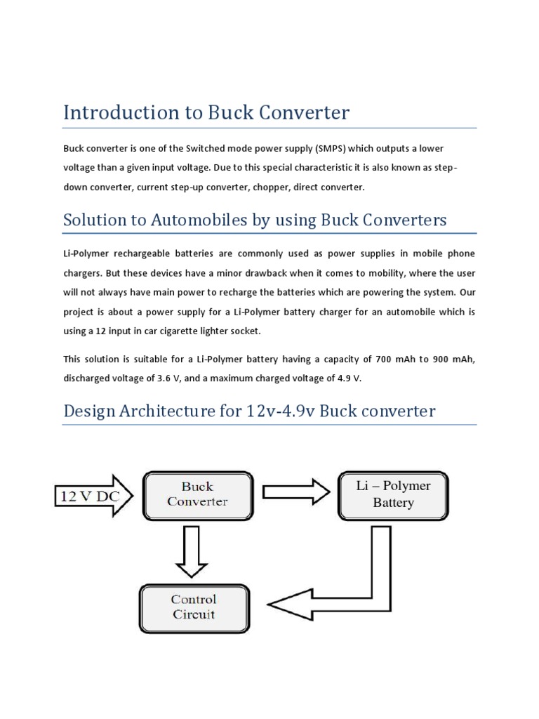Buck Converter Design for Li-Polymer Charging | PDF | Battery Charger ...
