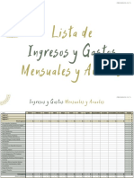 Listado Ingresos y Gastos Mensuales y Anuales