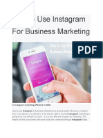 How To Use Instagram For Business Marketing