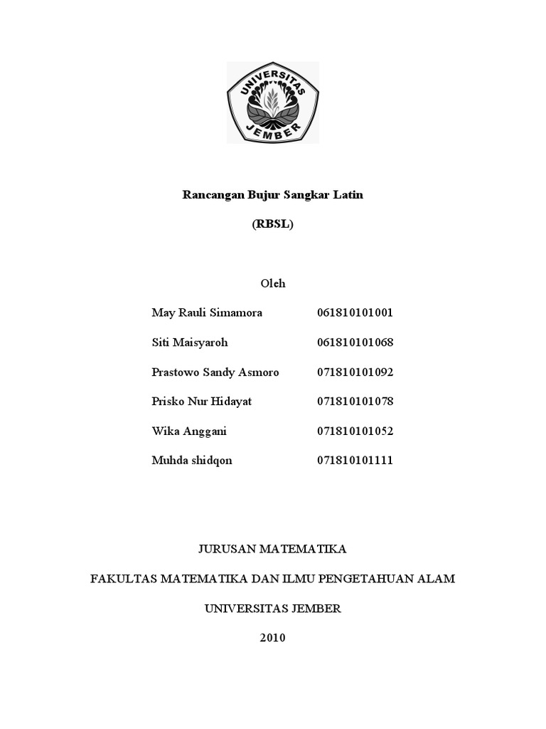 Rancangan Bujur Sangkar Latin