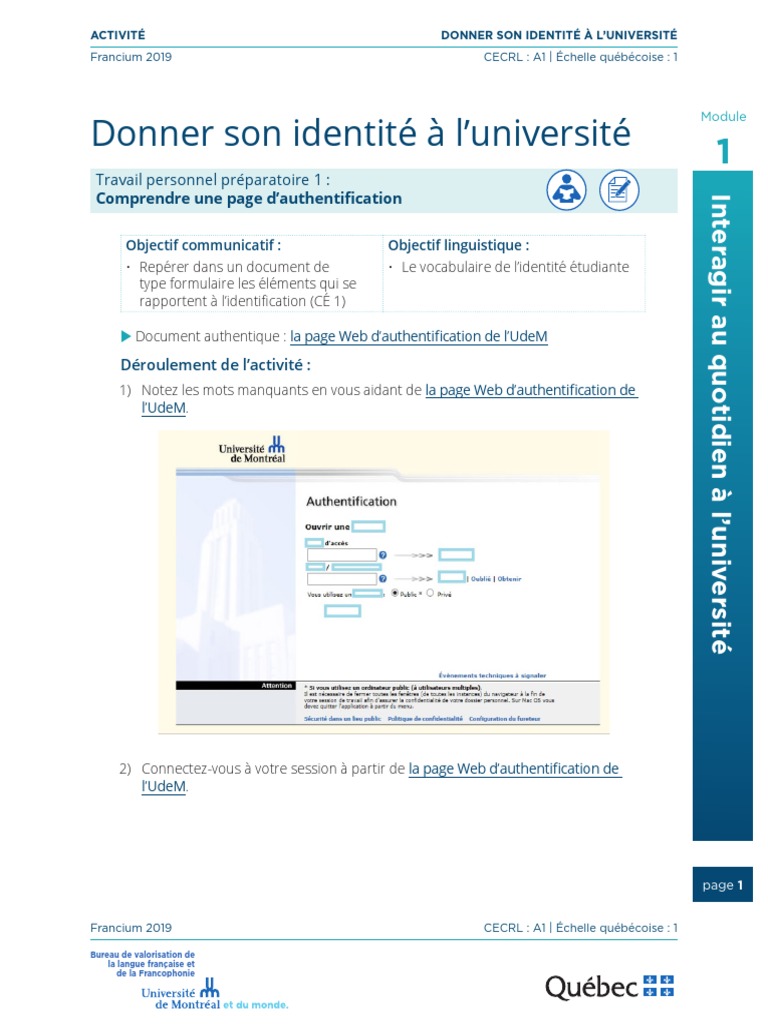 Identité Étudiante à l'UdeM | PDF | la communication | Informatique et ...