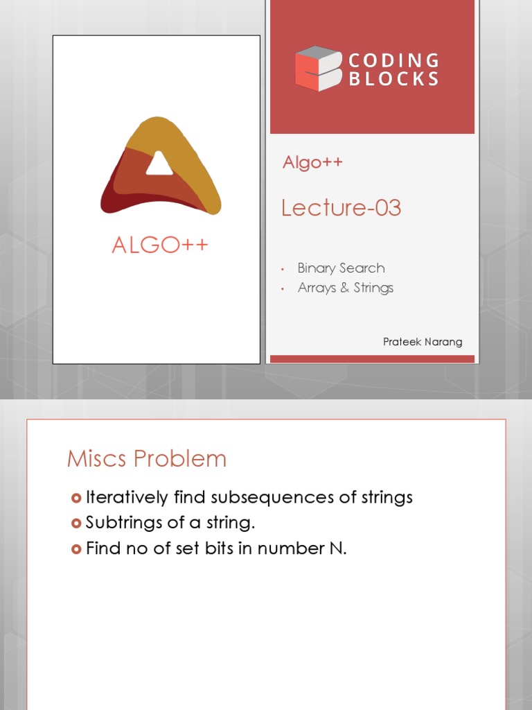 Binary Search and String Basics | PDF | String (Computer Science ...