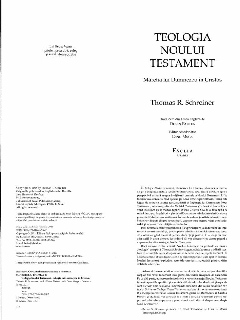 Thomas Schreiner Teologia Noului Testament