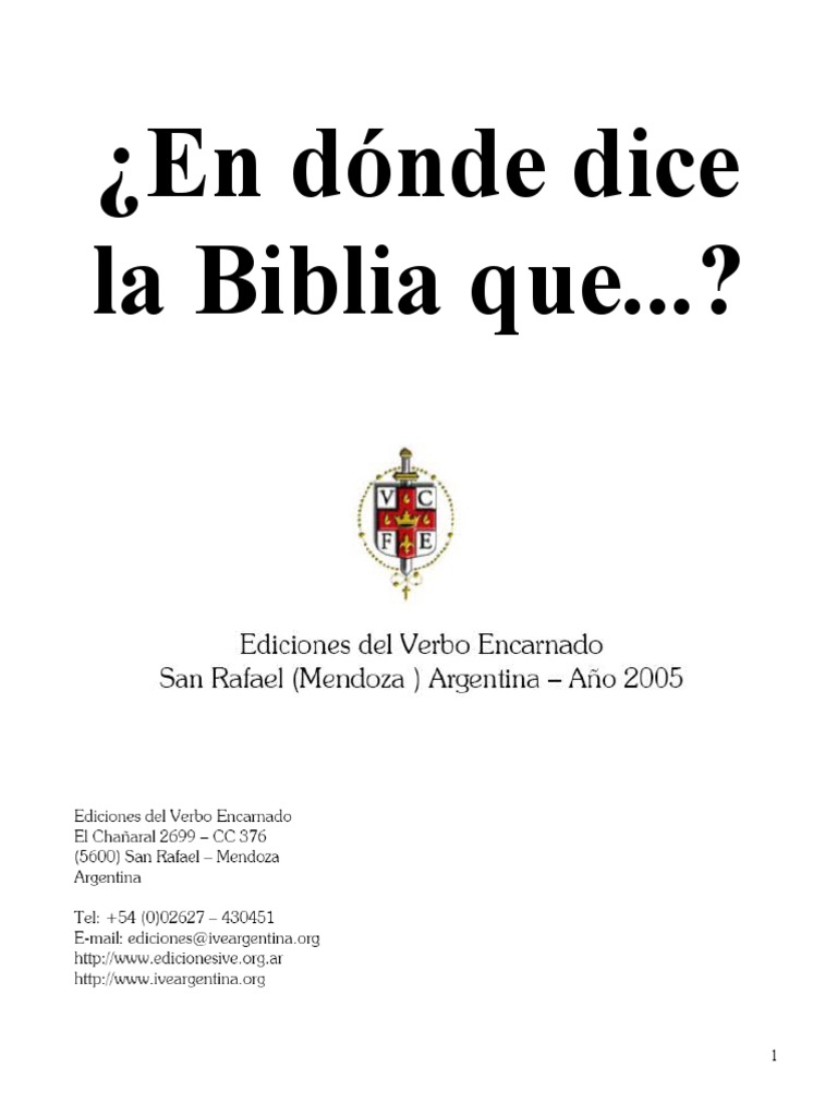 En Donde Dice La Biblia Que PDF | PDF | protestantismo | Biblia