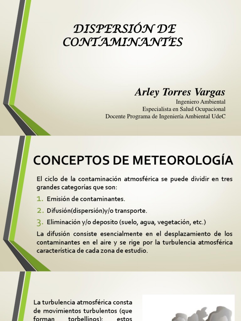 Dispersion de Contaminantes PDF Herida Turbulencia
