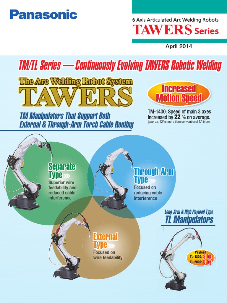 Panasonic TM-1400 TAWERS Welding Robot | PDF | Welding | Construction