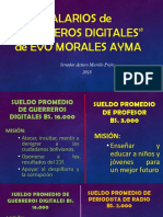 SALARIOS de GUERREROS DIGITALES de EVO MORALES AYMA. Senador Arturo Murillo Prijic 2018