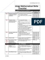 OCR Maths Skills A Level Biology Checklist 2015