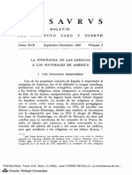 La enseñanza de la lengua a los naturales en America