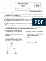 Taller fuerza eléctrica y ley de coulomb