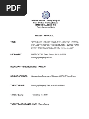 TREE PLANTING PROJECT PROPOSAL