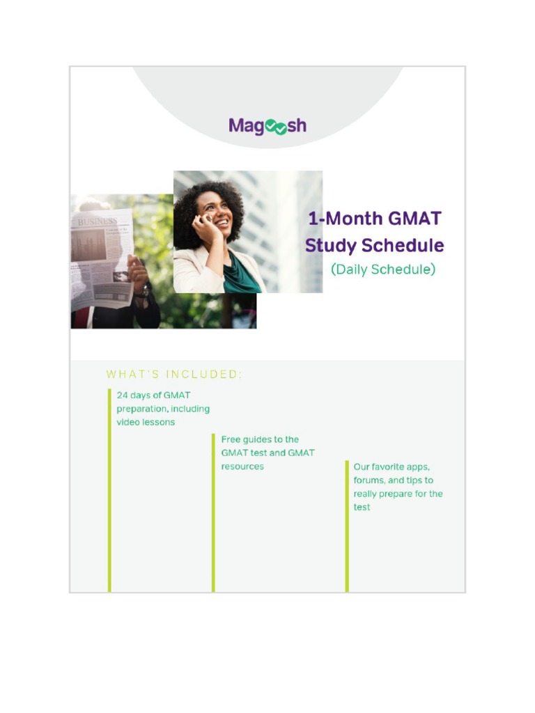One Month Gmat Schedule PDF Graduate Management Admission Test