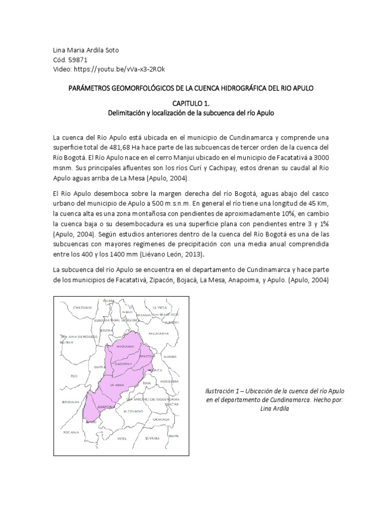 Parámetros geomorfológicos del río Apulo | PDF | Cuenca de drenaje | Río