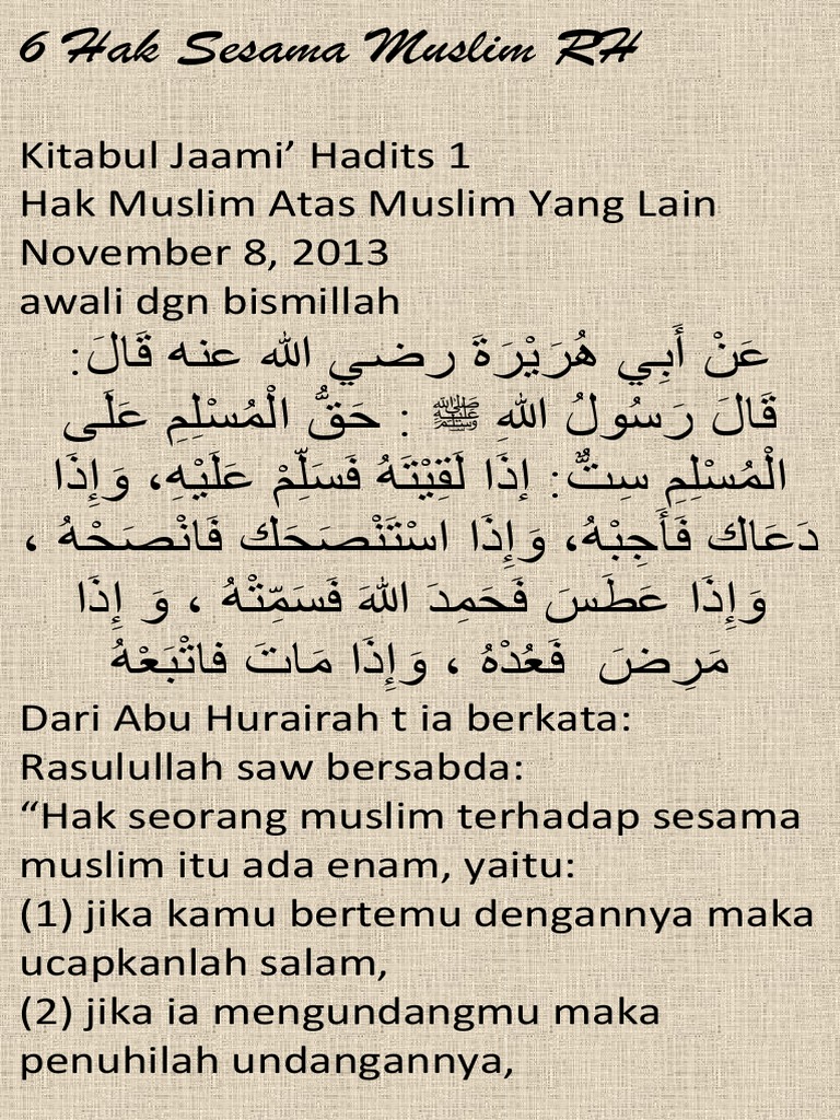M 6 Hak Sesama Muslim Rh Pdf