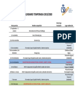 Calendario Competiciones Temporada 2019 2020