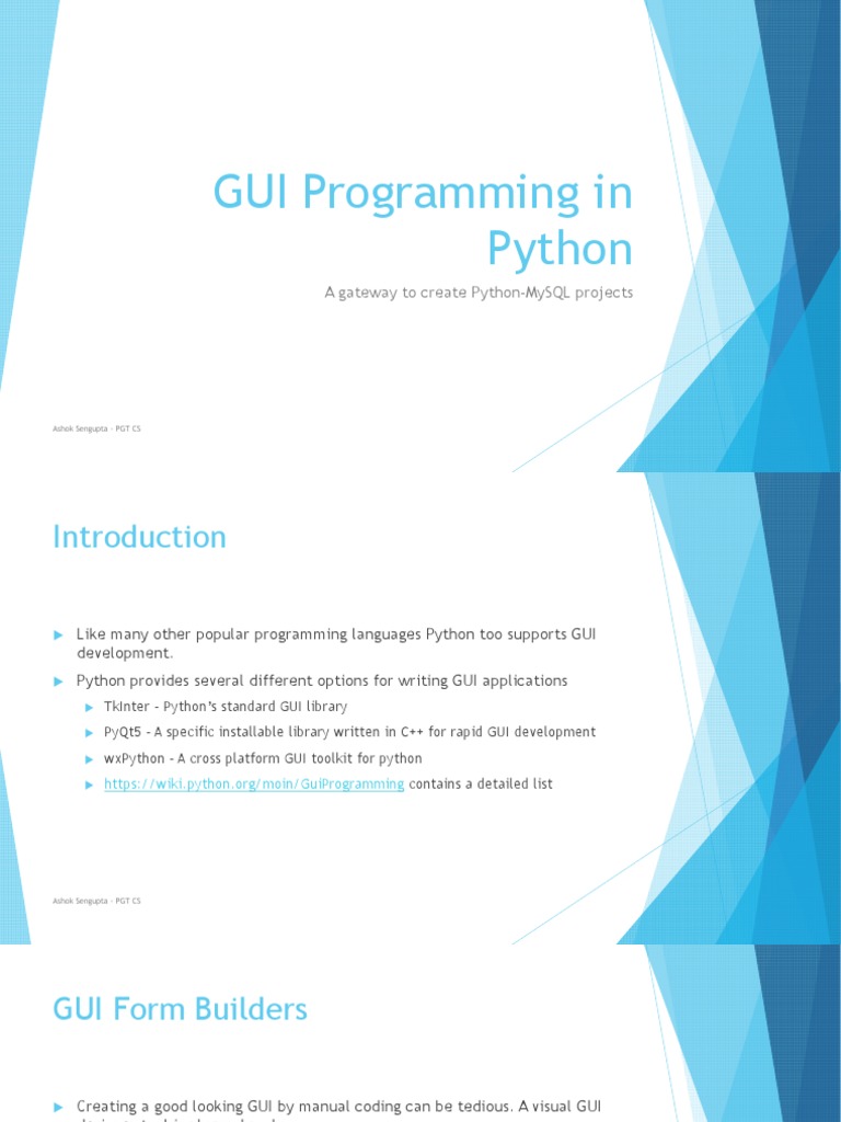 GUI Programming in Python | PDF | Graphical User Interfaces | Python ...