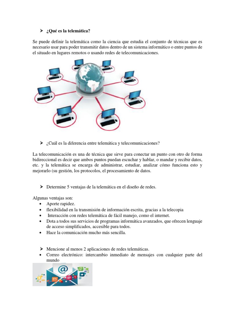 Introducción a la Telemática y sus Ventajas | PDF | Internet | Red de ...