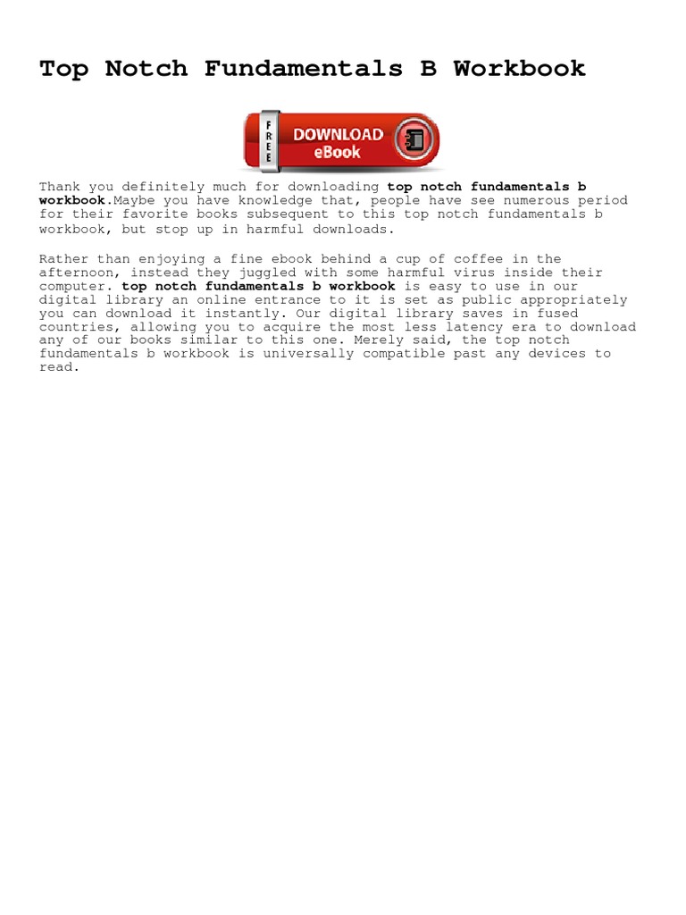 Top Notch Fundamentals B Workbook PDF