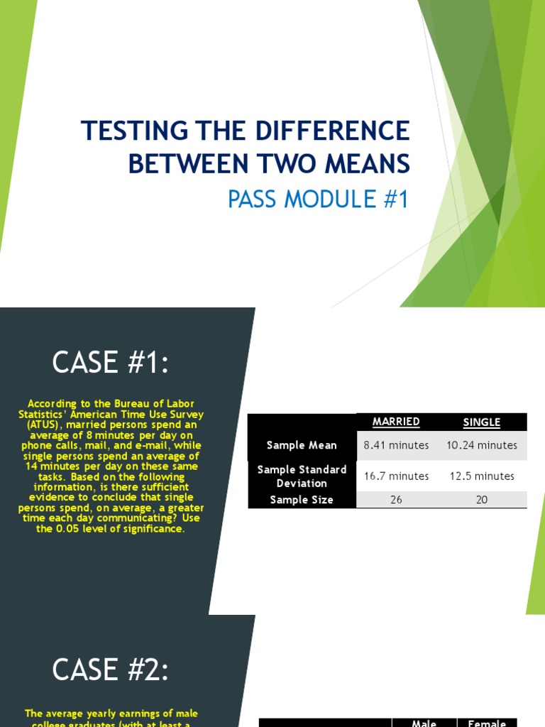 18 Testing Difference Between Two Means PDF Statistics Teaching Mathematics